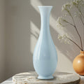 Glossy Light Blue Ceramic Flared Neck Vase
