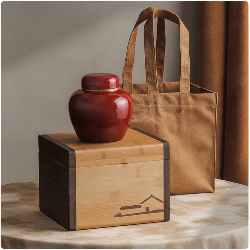 Glossy Red Ceramic Round Lidded Jar
