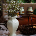 Glossy White Ceramic Scalloped Vase