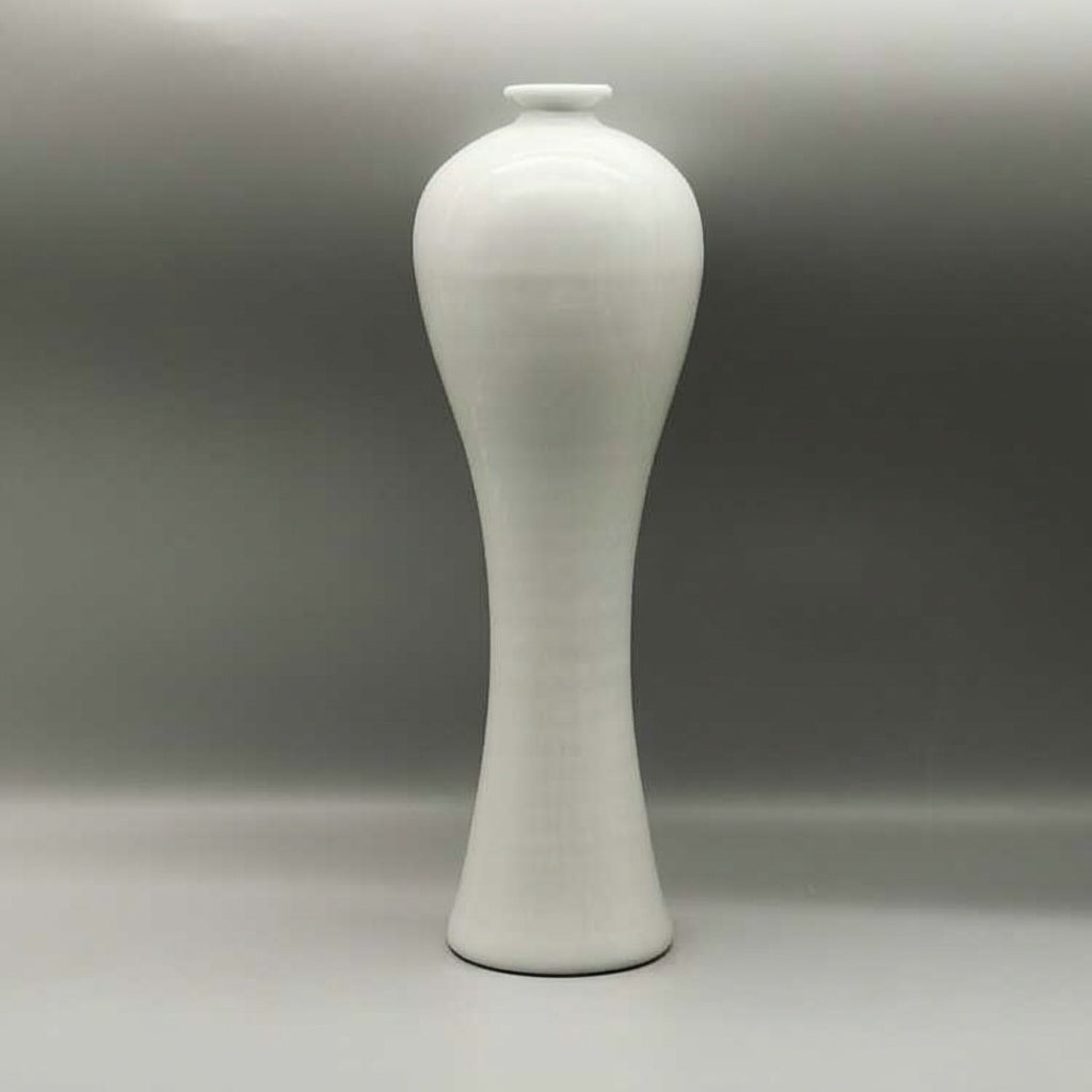 Glossy White Ceramic Slender Vase