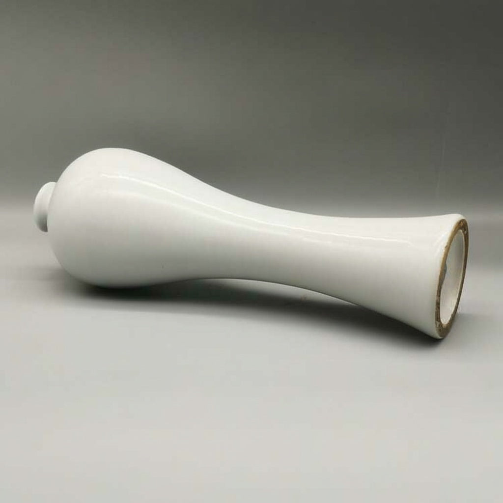 Glossy White Ceramic Slender Vase