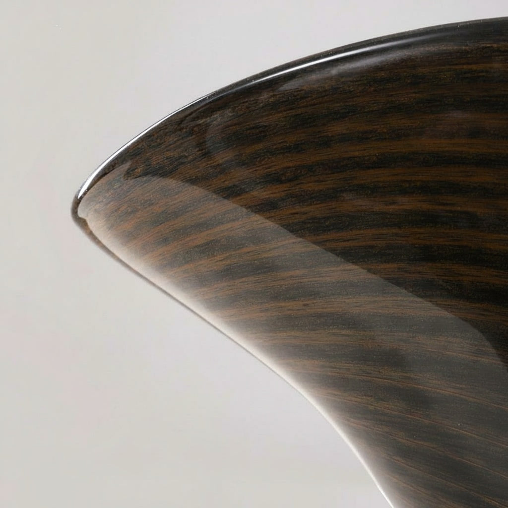 Glossy Wood Grain Finish Flared Vase 01