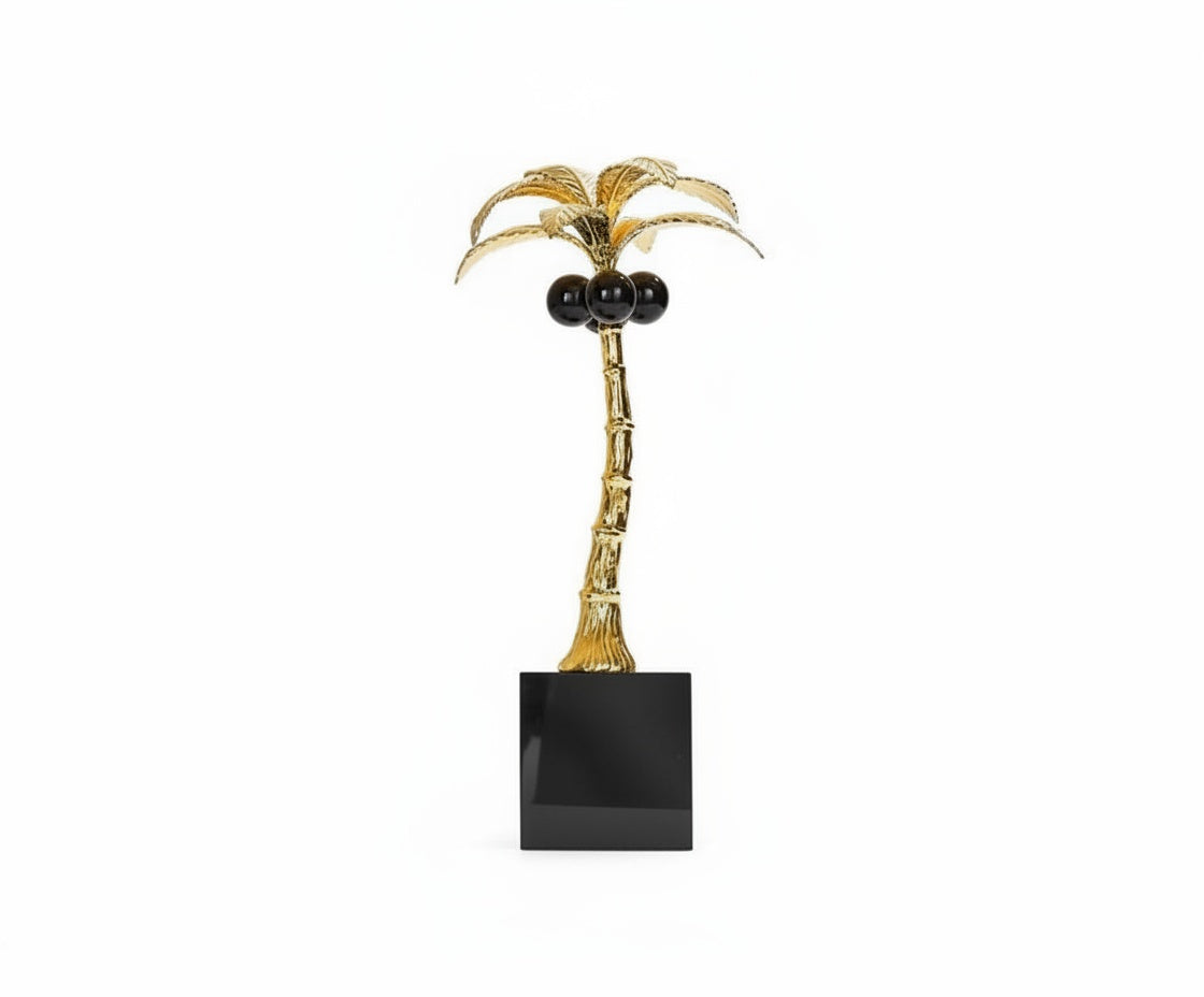 Gold & Black Palm Tree Decorative Sculpture