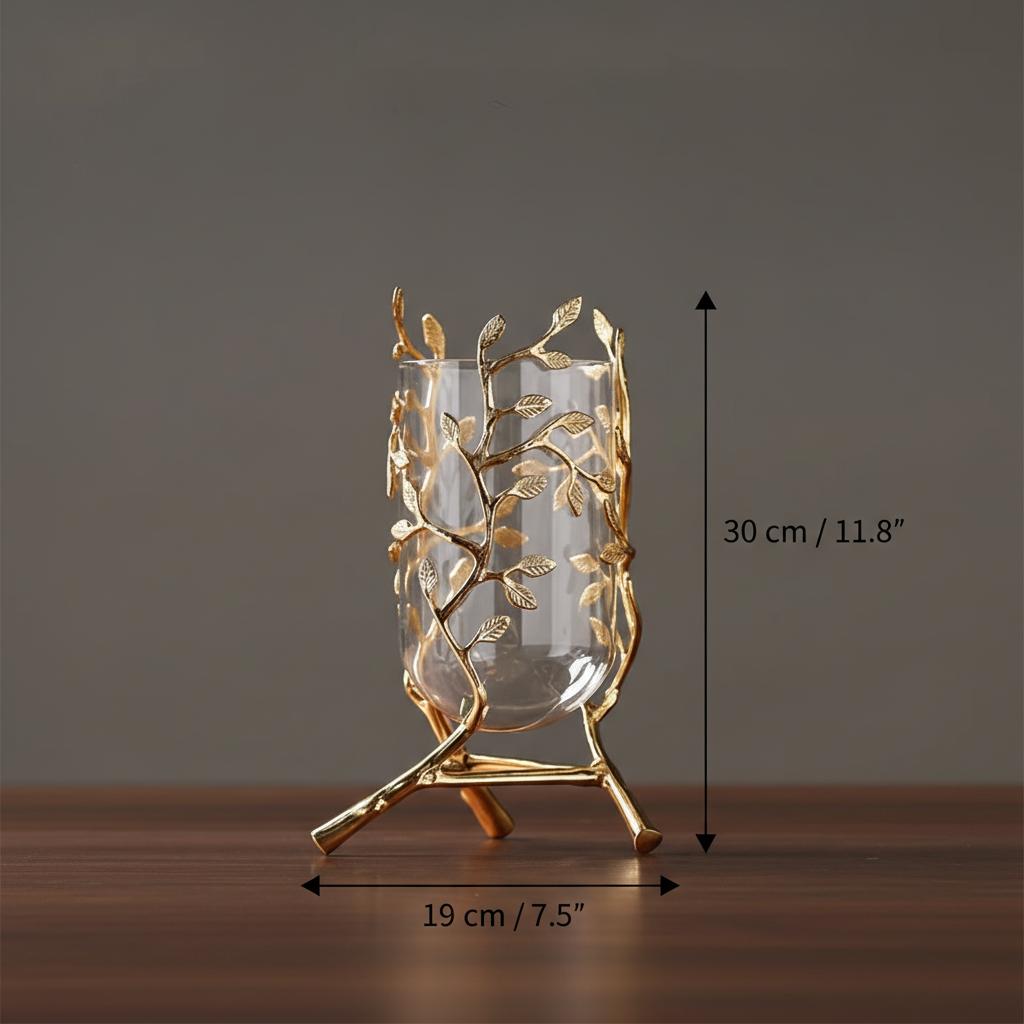 Medium size dimensions overlay on wooden table