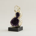 Gold Finish & Amethyst Geode Gourd Sculpture