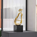 Gold Finish Apple And Pear Sculptures