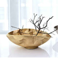 Gold resin organic bowl with branch arrangement