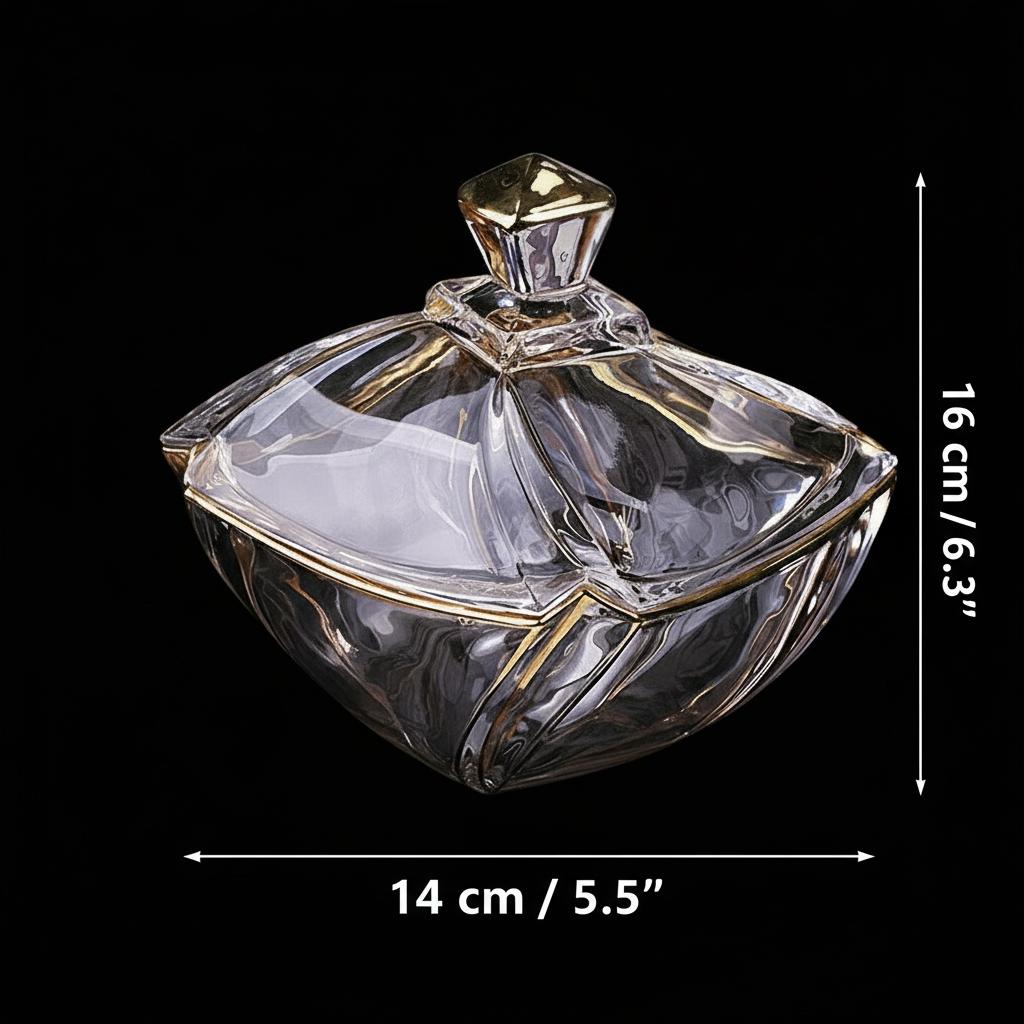 Dimensions of square glass candy jar