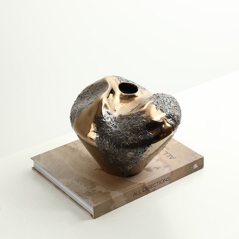 Top angle view showing organic shape and vase opening