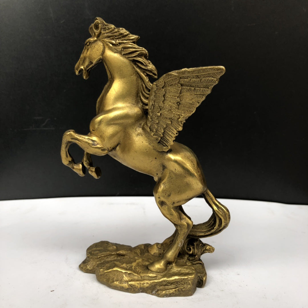 Angled view of golden copper finish