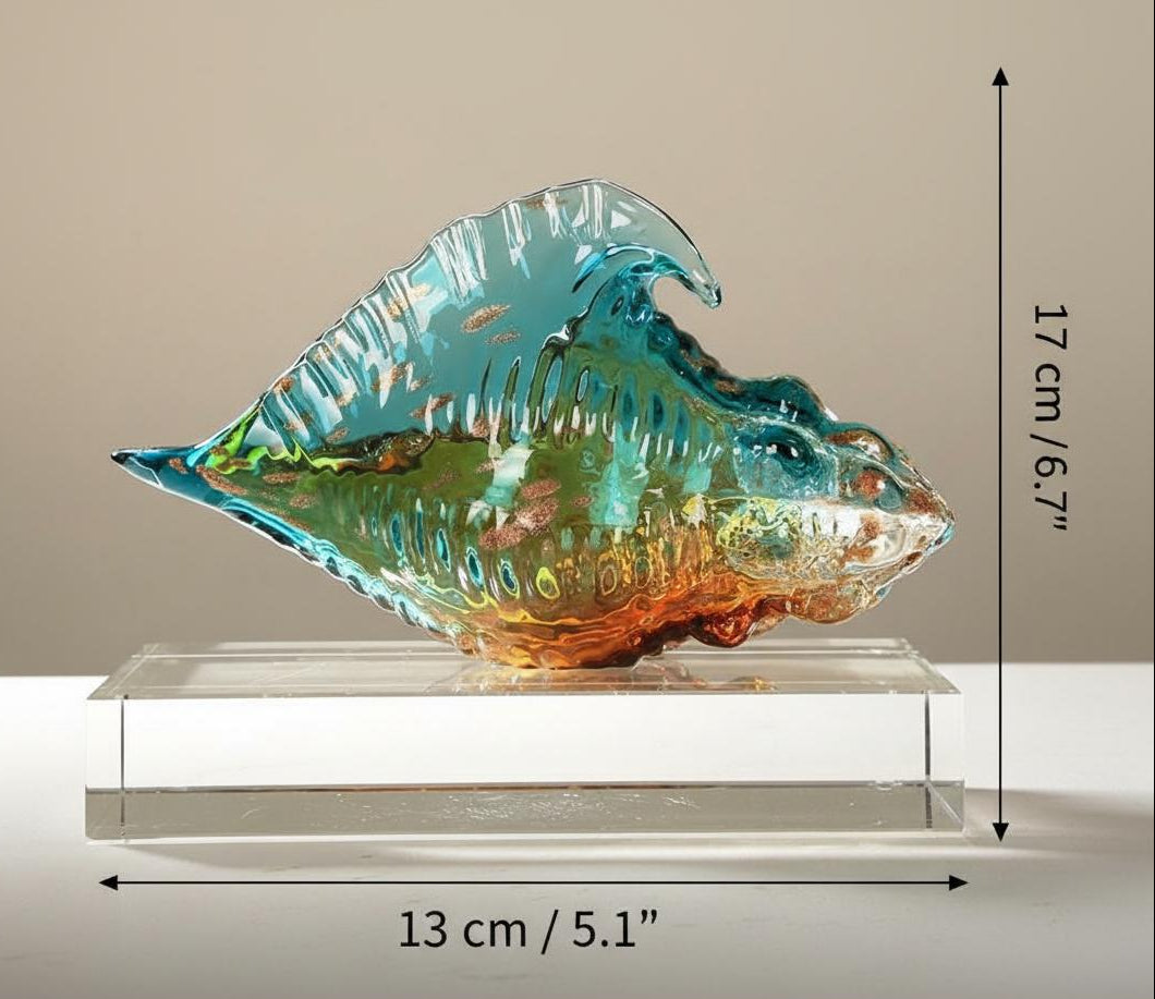 Detail of glass texture and crystal base