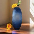 Gradient Blue Textured Glass Tall Vase