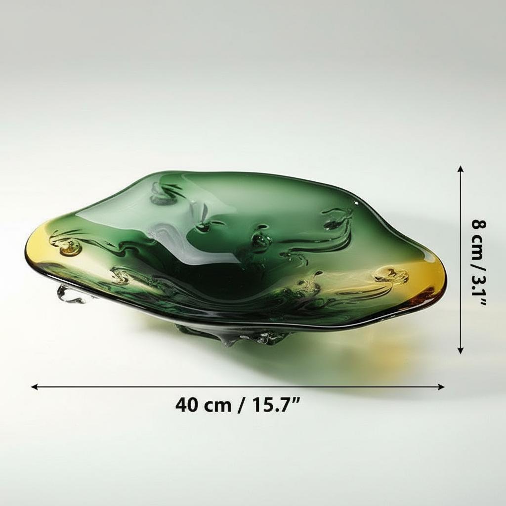 Dimensions of green glass centerpiece bowl