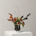 Graphite Patterned Glass Footed Vase