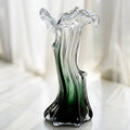 Green And Clear Glass Sculptural Vase