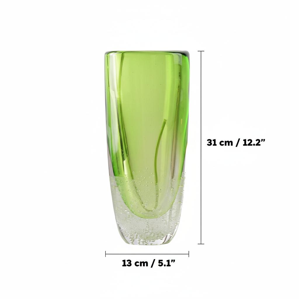 Large green vase dimensions 31cm height