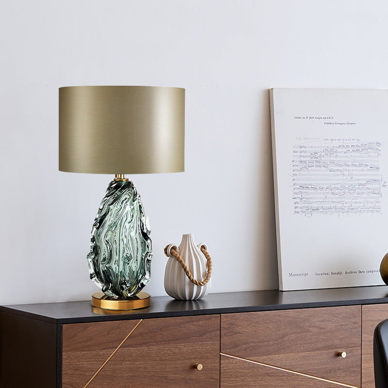 Wide angle lifestyle shot of lamp on sideboard