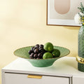 Green Textured Glass And Gold Centerpiece Bowl