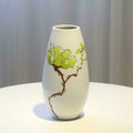 Hand-Painted Ceramic Botanical Oval Vase
