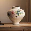 Hand Painted Ceramic Round Floral Vase