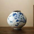 Hand-Painted Ceramic Spherical Vase
