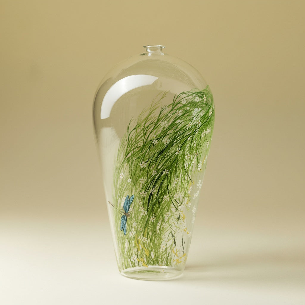 Hand-Painted Glass Teardrop Vase
