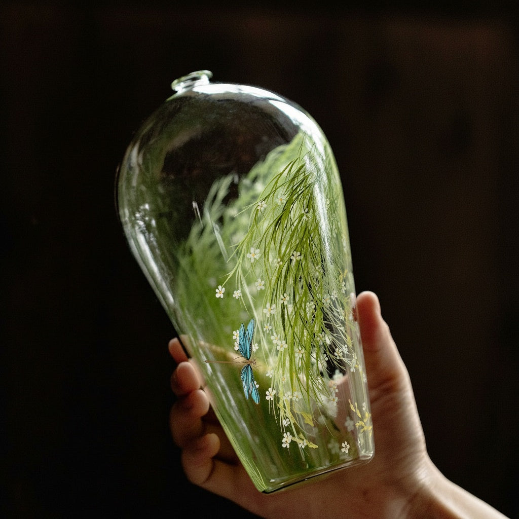 Hand-Painted Glass Teardrop Vase