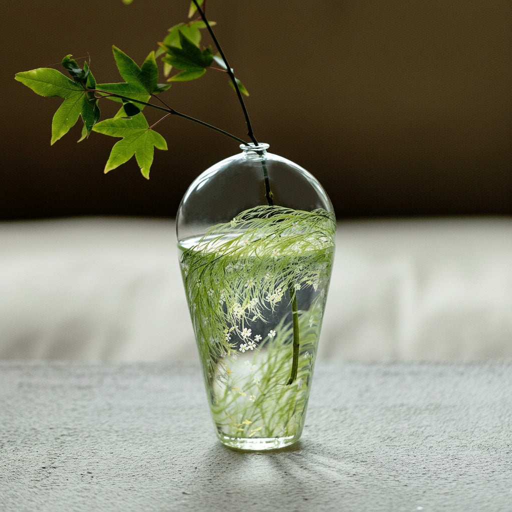 Hand-Painted Glass Teardrop Vase