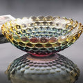 Iridescent bubble glass centerpiece bowl side view