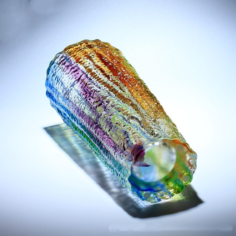 Angled view showing vase base and textured surface