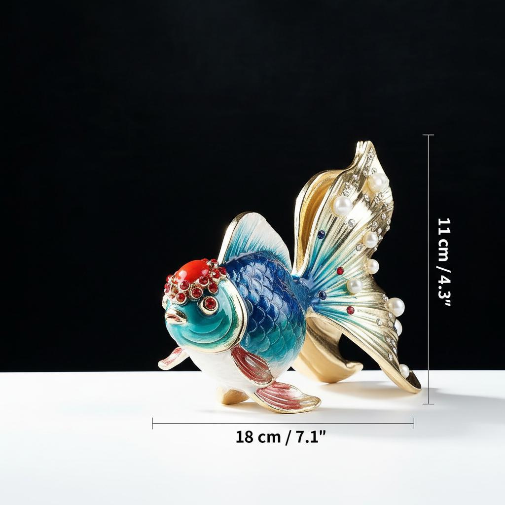 Red goldfish figurine dimensions guide