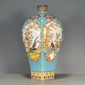 Light Blue Enamel Porcelain Paneled Vase