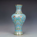 Light Blue Floral Porcelain Baluster Vase
