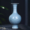 Light Blue Glazed Ceramic Lotus Vase