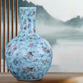 Light Blue Porcelain Bottle Vase
