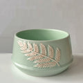 Light Green Ceramic Botanical Bowl