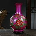 Magenta Floral Porcelain Vase