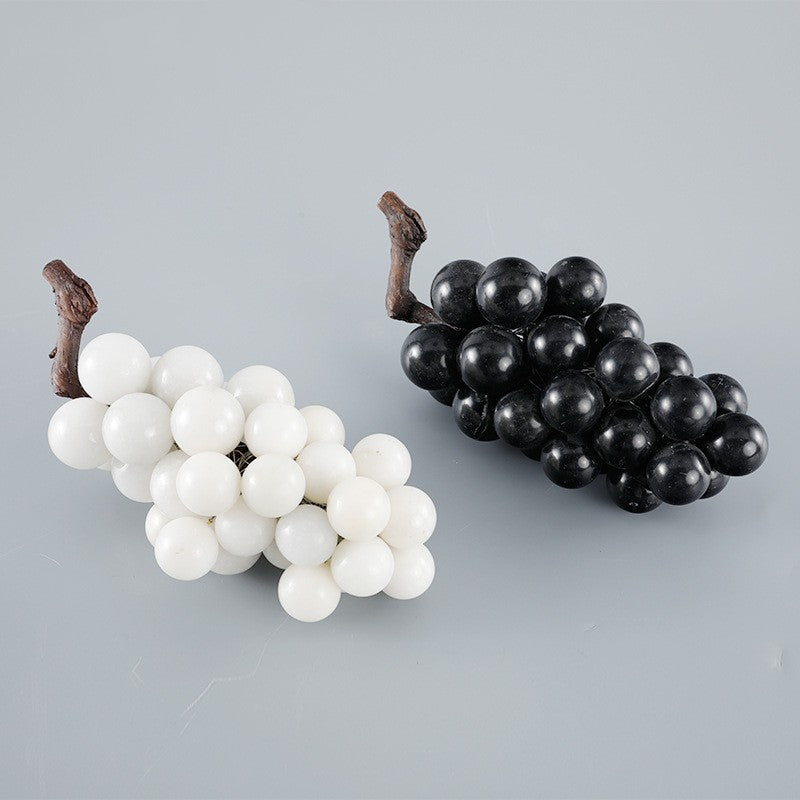 Top view of black and white marble grape clusters