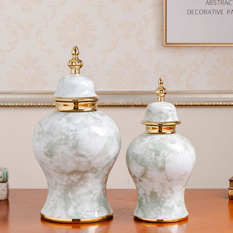 Front view of large and medium jars together