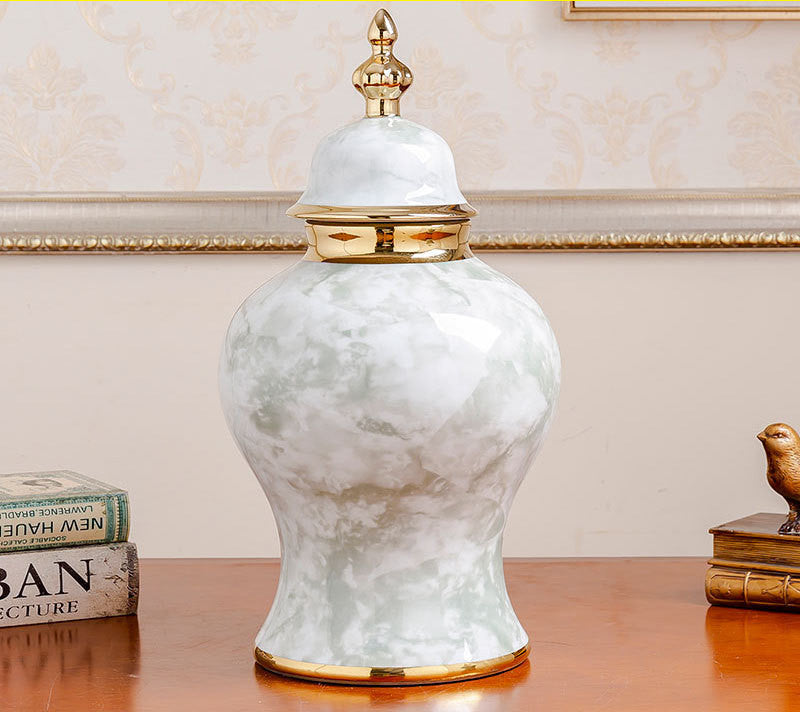 Styled shot of jars on wooden console