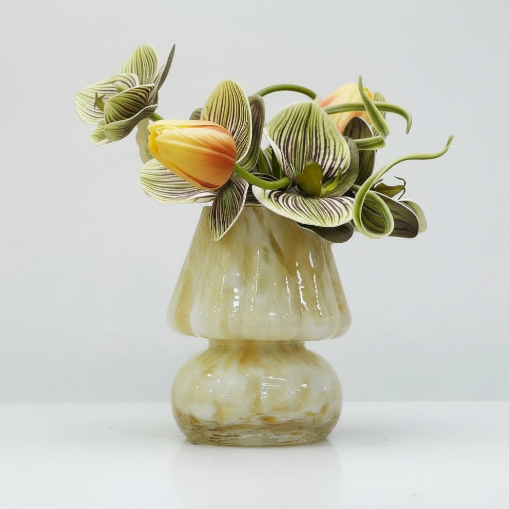 Marbled Glass Mushroom Vase