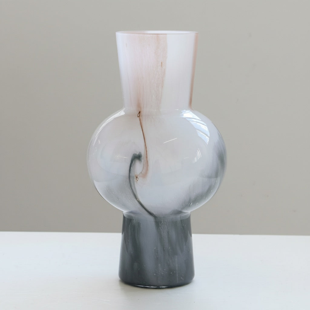 Marbled Glass Sculptural Vase