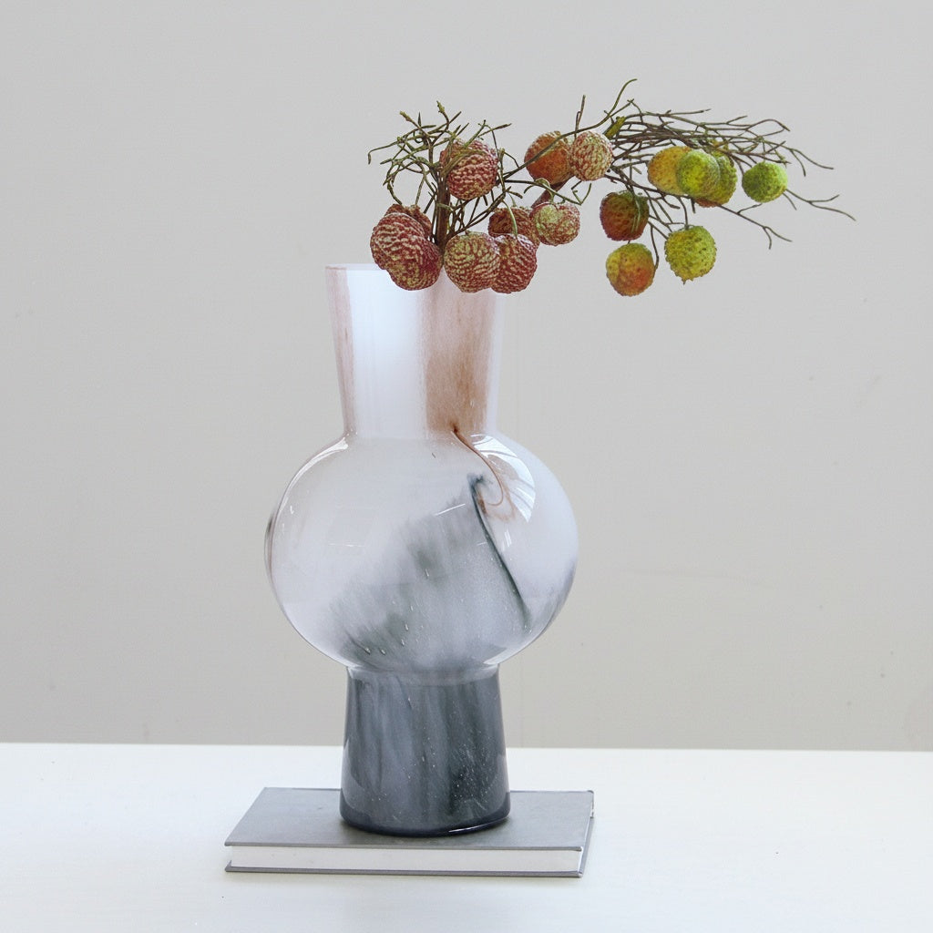 Marbled Glass Sculptural Vase