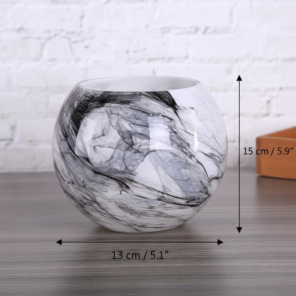 Medium marbled vase dimensions 15cm height