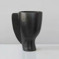 Matte Black Ceramic Sculptural Vase