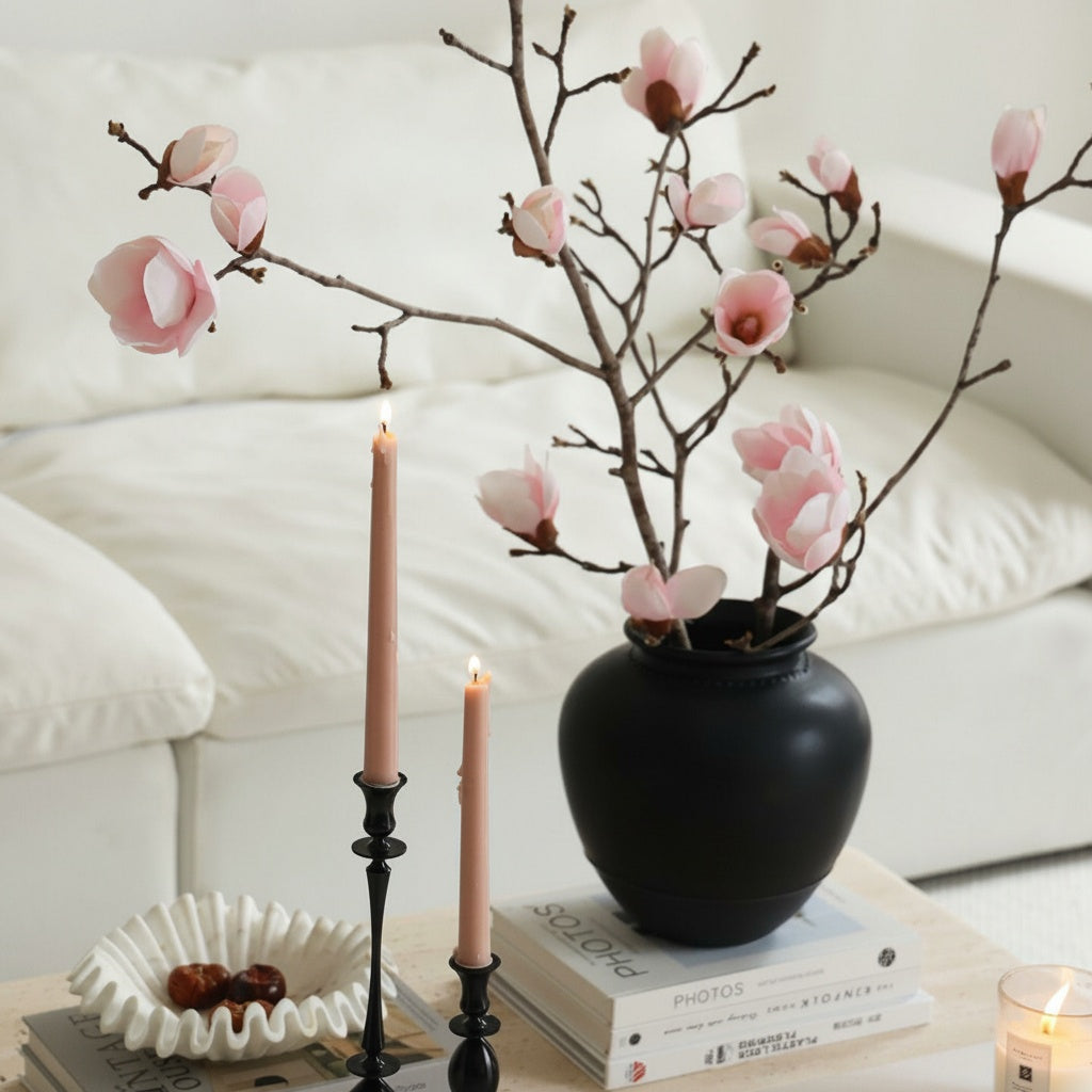 Matte Black Round Vase