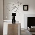 Matte Black Sculptural Ceramic Vase