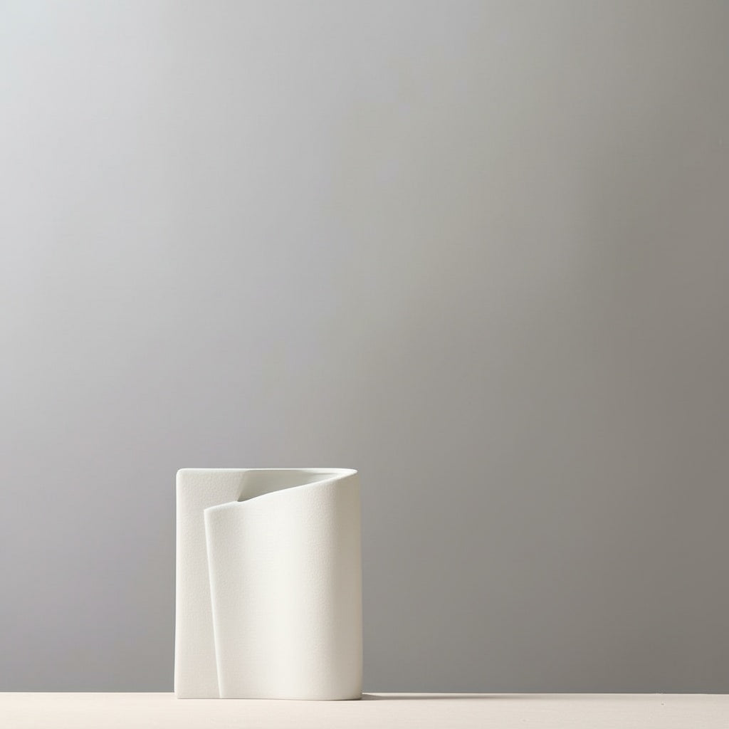 Matte Ceramic Folded Vase