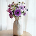 Matte Ceramic Grid Pattern Vase