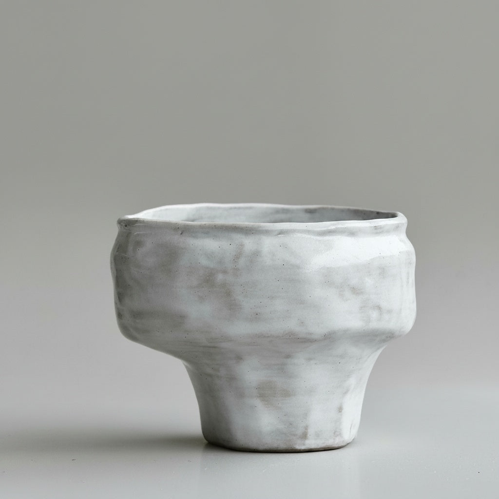 Matte Ceramic Organic Footed Bowl